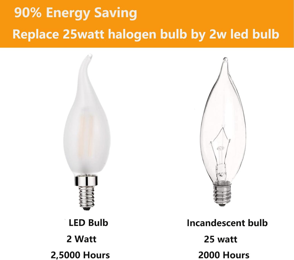 Frosted Candelabra Light Bulbs 25 Watt Equivalent E12 LED Bulb