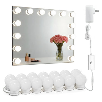 14 Bulb Vanity Lights for Mirror, Plug-in Power Adapter & Touch Dimmer, 6, 000K, 1350 Lumens (Mirror Not Included)