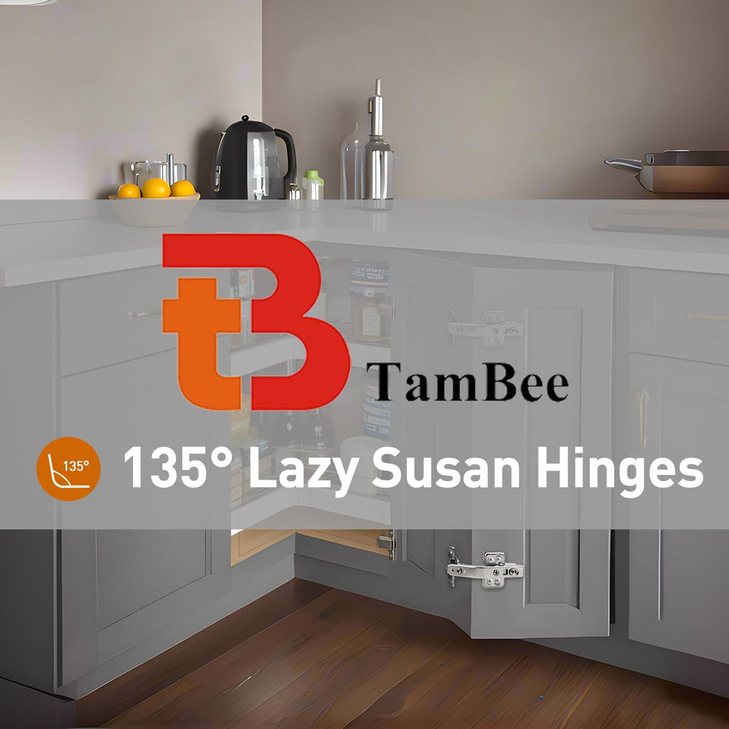 135 Degree Lazy Susan Hinge, 48mm Corner Kitchen Cabinet Hinges, Concealed, 3D Adjust for Corner Door, Cupboard