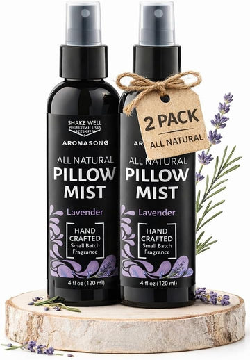Lavender Spray for Sleep Pillow | 2-Pack | All Natural Calming Linen & Bedtime Sleep Mist for Deep Sleep - Pillow - Set of 2