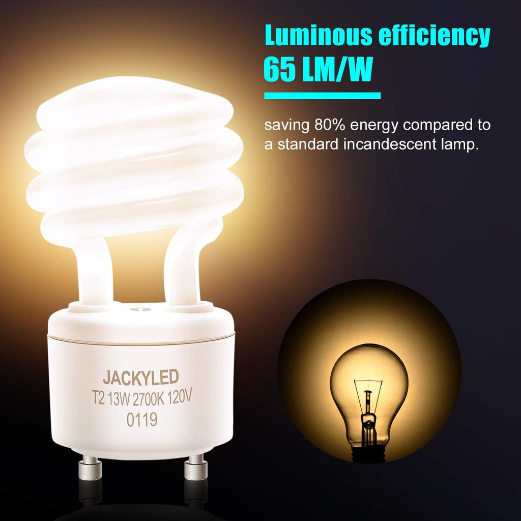 UL-Listed 13w Gu24 CFL Light Bulbs 2700k T2 Spiral Gu24 Base