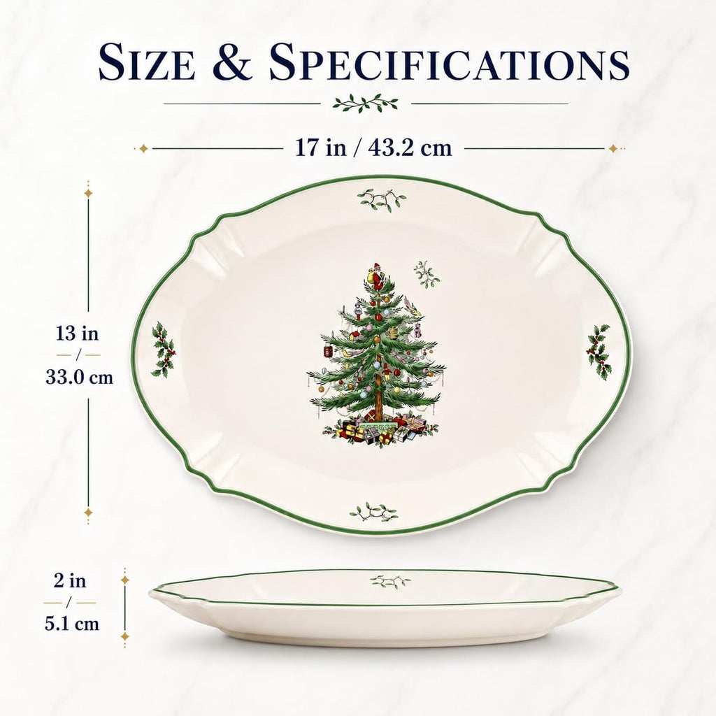 Christmas Tree Christmas Tree Oval Platter