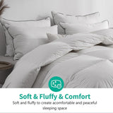 Lightweight Feather Down Comforter King - Ultra Soft 100% Organic Cotton Quilted Duvet Insert