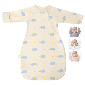 Soft Organic Cotton Transitional Baby Swaddling Sack with Arms Up & Sleeves, Mitten Cuffs, Way Zipper