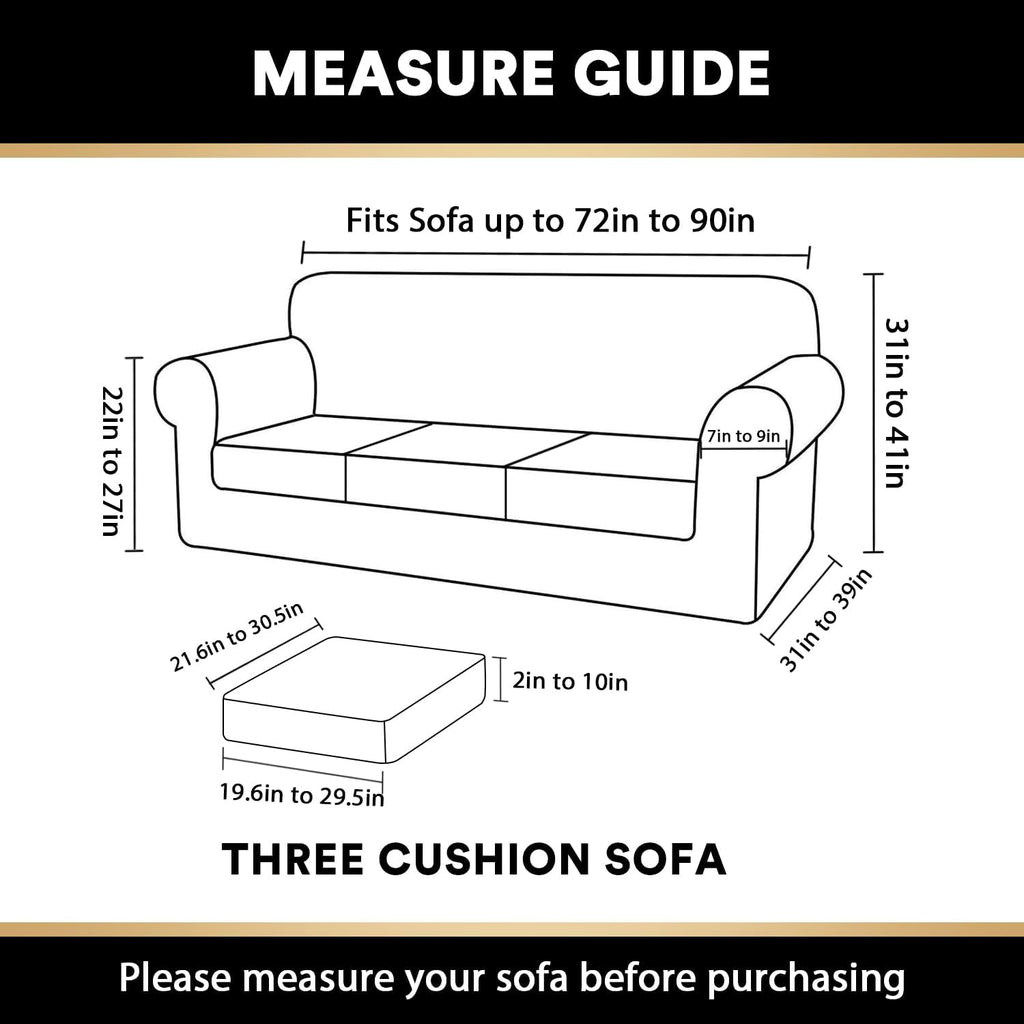 Velvet Couch Covers for Sofa Soft 4 Pieces Couch Covers for 3 Cushion Couch Sofa Pet Friendly Furniture Protector