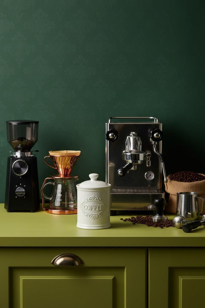 Ceramic Canisters Sets For The Kitchen Canisters For Countertop Airtight Coffee Canisters For Ground Coffee - Set of 3