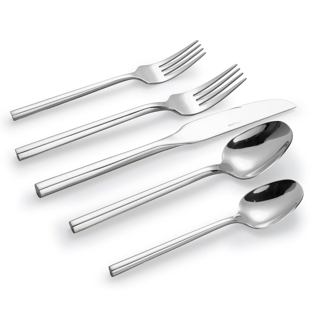 Silverware Set, Flatware Set with Hexagon Handle 20 Pieces 18/0 Stainless Steel Cutlery Set for 4 Mirror