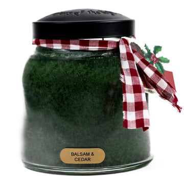 Balsam & Cedar - 34oz Papa Scented Candle Jar with Lid - Keepers of the Light - 155 Hours of Burn Time, Gift for