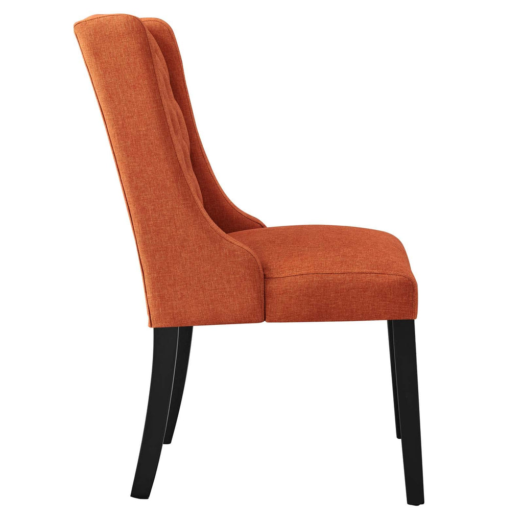 Baronet Button-Tufted Fabric Parsons Dining Chair in Orange