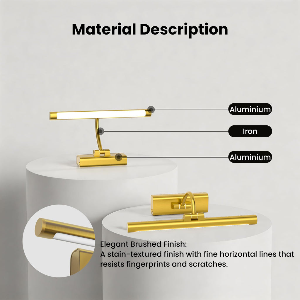 Picture Light for Wall Battery Powered, 13'' Cordless Frame Painting Light with 6000mAh Rechargeable Battery