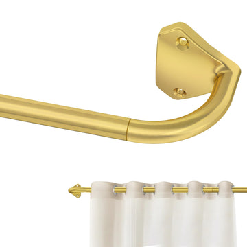 Gold Curtain Rods for Windows 66 to 120 inch, 5/8 inch Adjustable Wrap Around Blackout Curtain Rods & Outdoor
