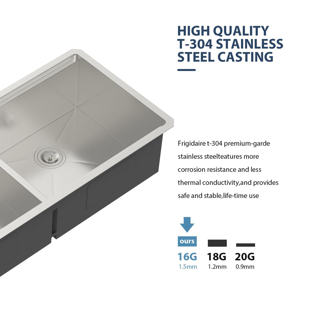39" Double Bowl Undermount Kitchen Sink Large Workstation Sinks