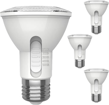 PAR20 LED Bulbs Dimmable Spotlight 5W 27K/30K/35K/40K/50K Color Selectable 500 Lumens E26 Standard Medium Base 40°