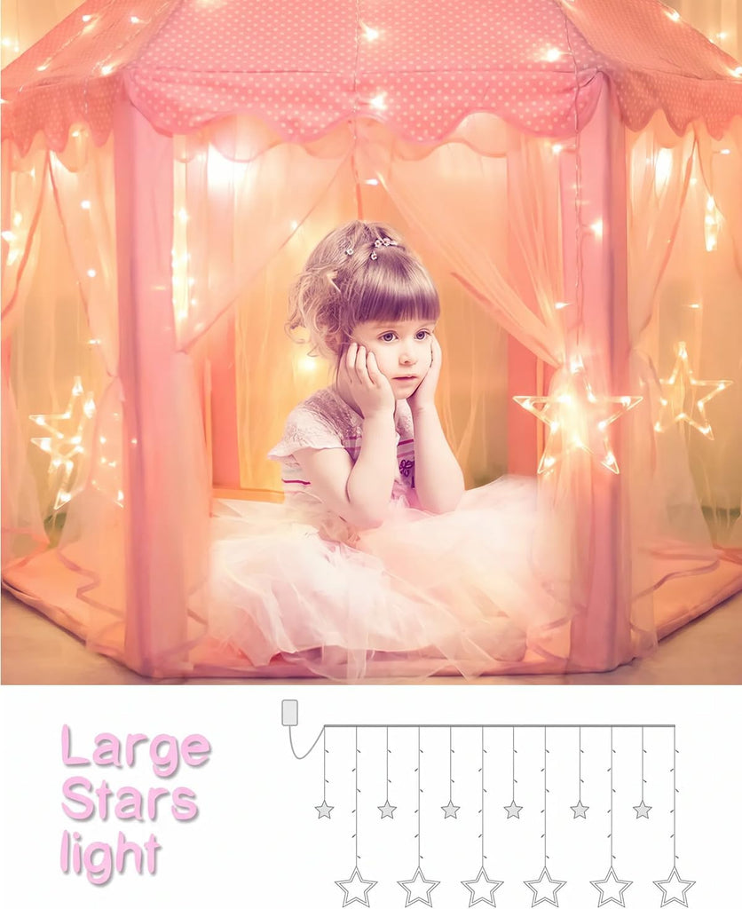 Princess Tent Kids Play Tent Indoor Girls Castle Playhouse, Pink