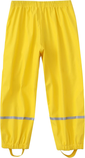 Boys Girls Waterproof Rain Pants Lightweight Single Layer Overpants Rainwear