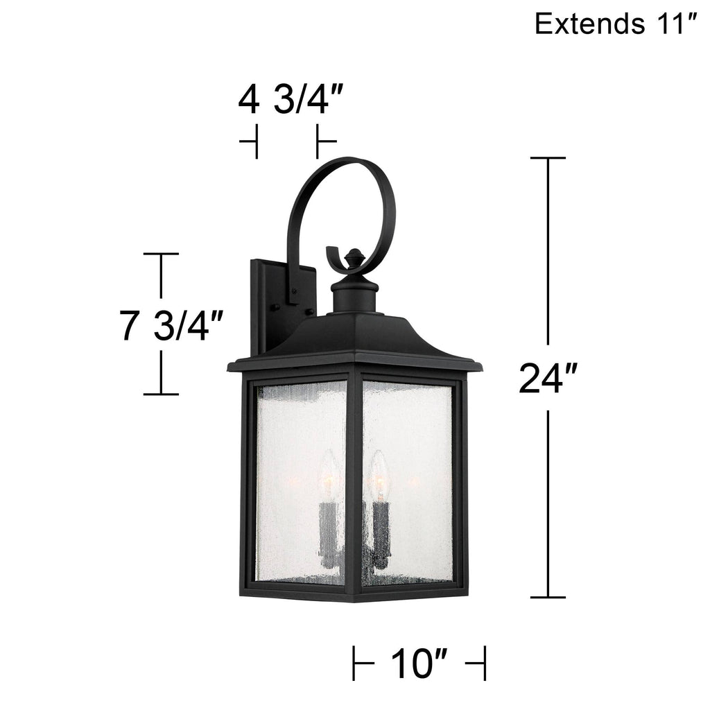 Moray Bay 24" Black Traditional Outdoor Wall Lantern Light Fixture