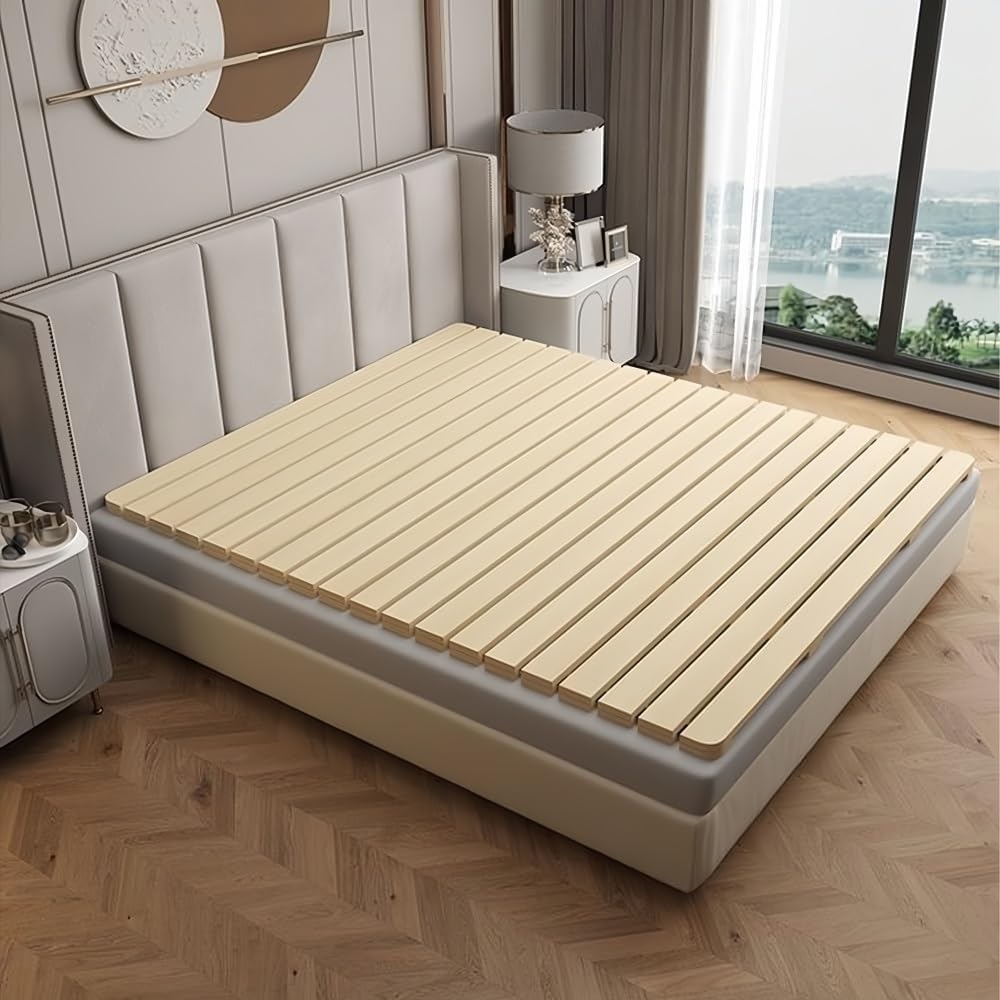 Foldable Roll-Solid Wood Bed Frame, Breathable Bed Plate, Pallet Bed Frame, Floor Bed Frame, Folding Ranked Skeleton