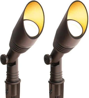 2 Pack LED Low Voltage Spotlight, 12V Landscape Lighting, Mini Size Outdoor Spot Lights, Waterproof Directional