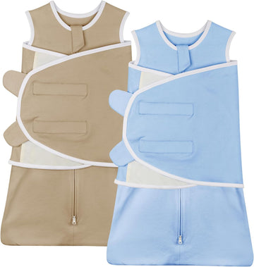 Swaddle for Sleep Sack, Pack Transition Swaddle Arms Up / /Out with Way Zipper 100% Cotton