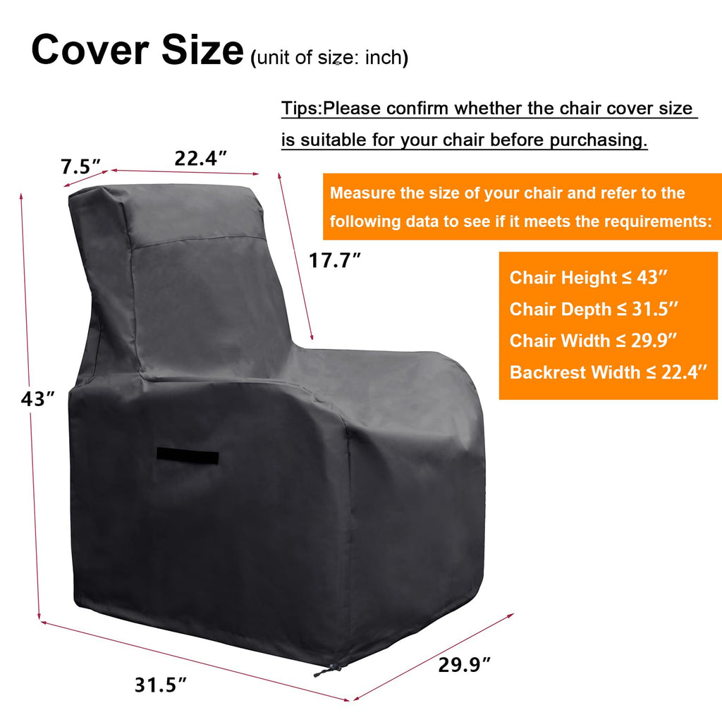 Patio Chair Cover Waterproof, Outdoor Furniture Storage Cover for All Weather Protection (Black)