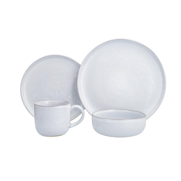 Nosse with Svelte Stoneware 16 Piece Dinnerware Set, Service for 4, Stone