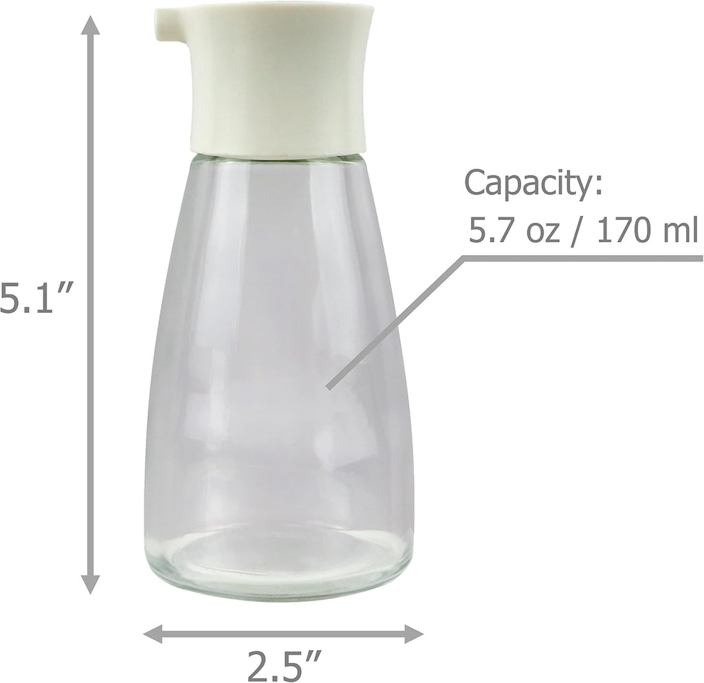 Set Glass Cruet Bottles Dispenser with Non-Drip Spout - Set of 2