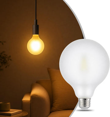 LED Large Globe Light Bulbs 60 Watt Equivalent, G125 E26 Dimmable