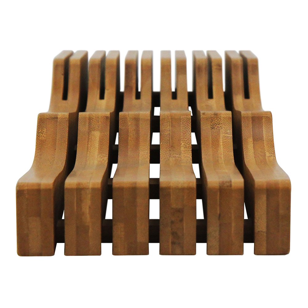 In-Drawer Bamboo Knife Organizer