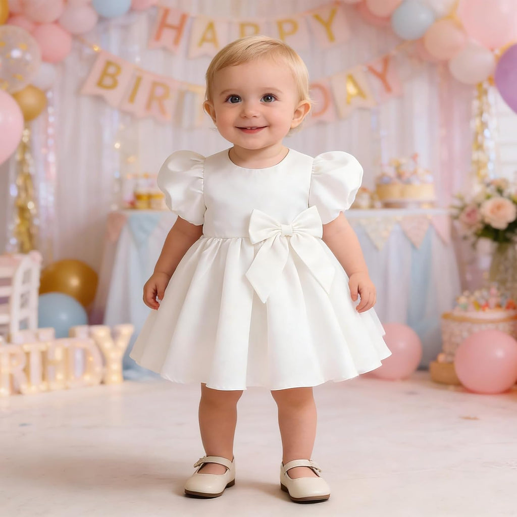 Baby Girls Black Satin Formal Dress