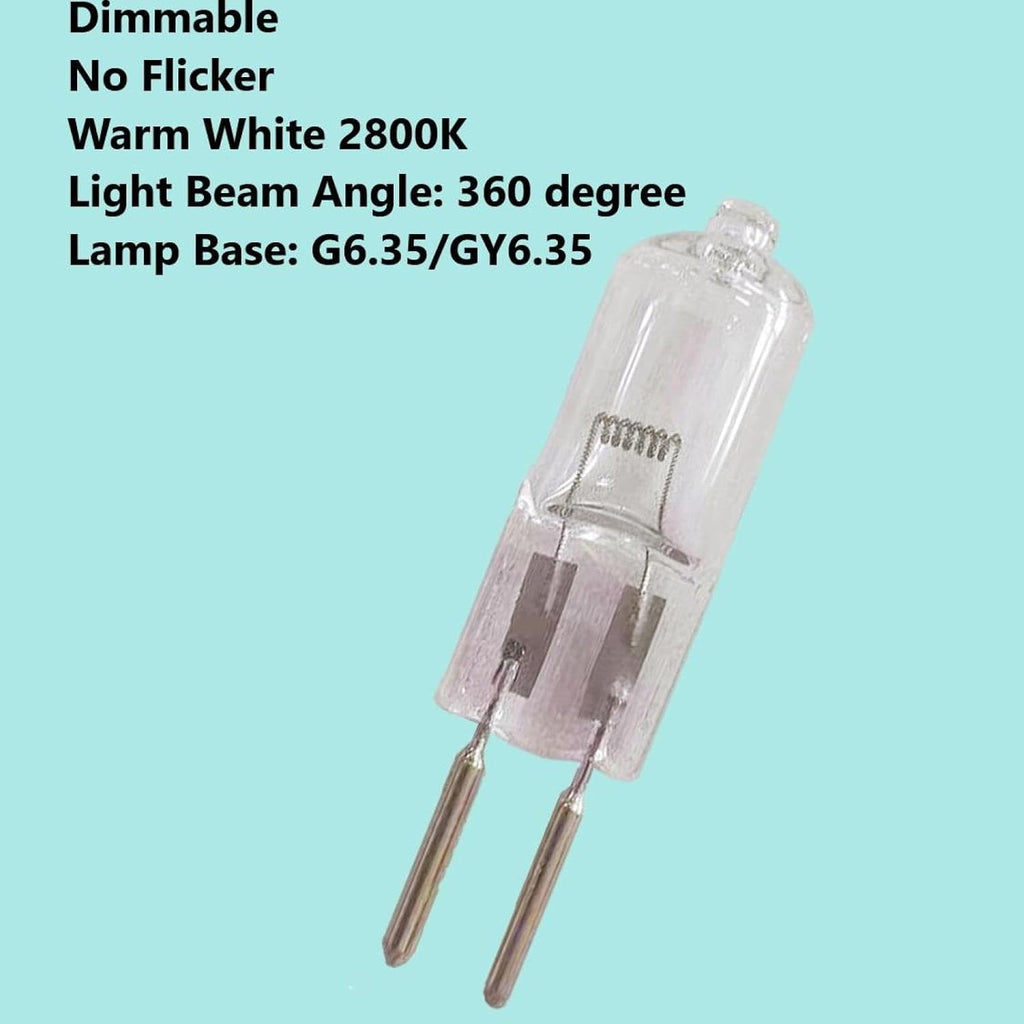2PCS GY6.35 Light Bulbs 24V 50W 75W Crystal Clear Halogen Bulb 2 Pin, 150W Dimmable 250W T4 JC Bi-Pin Base G6.35