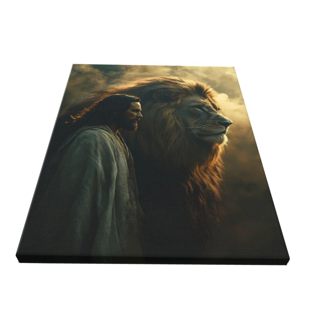 Jesus And Lion Wall Art Decor Pictures Canvas Prints 16"x12"