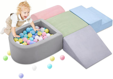 Climbing Toys for Toddlers, Foam Climbing Blocks with Ball Pit for Baby, Piece Soft Toddlers Climbing Toy