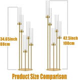 35in 10 Set Gold Candelabra Candle Centerpieces for Tables Candlesticks Holder Wedding Centerpieces Table Decorations