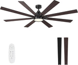 72" Ceiling Fan with LED Light and Remote - Brushed Nickel / Walnut