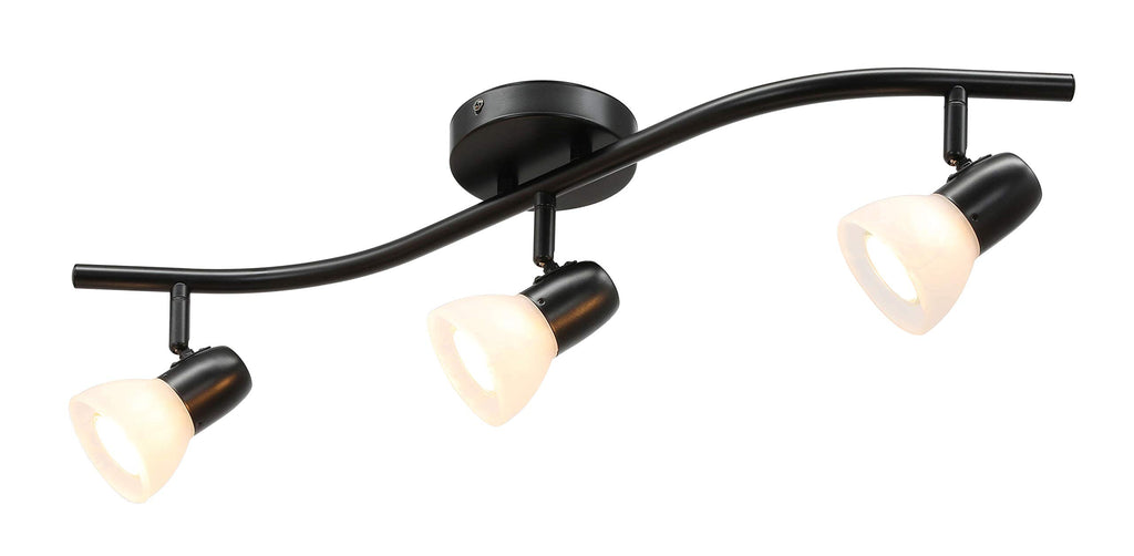 3 Light Modern Black Curved Track Ceiling Light