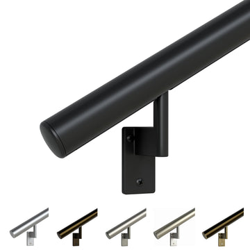 Flush Handrail Kit, 17 ft Stair Handrail, Satin Black