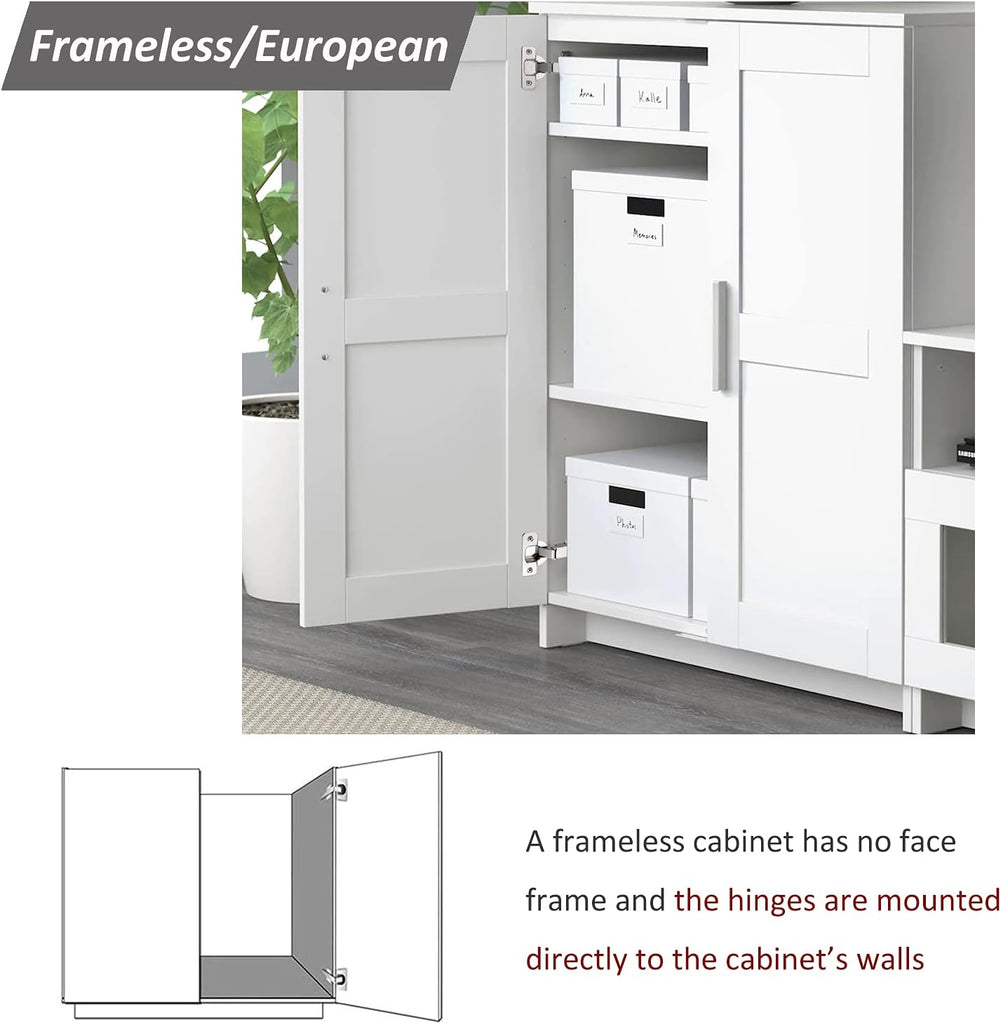 CHR093 105 Degree Soft Closing European Full Overlay Concealed Hinge with Mounting Plate,1 Pair