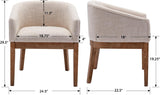 Beige Dining Chairs Set of 2 Mid-Century Modern Dining Chairs