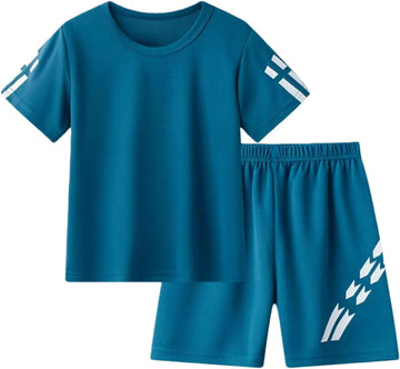 Toddler Boys Summer Active Clothes Athletic Short Sleeve Shirt Quick Dry Mesh Shorts Set Kids Sports Outfit