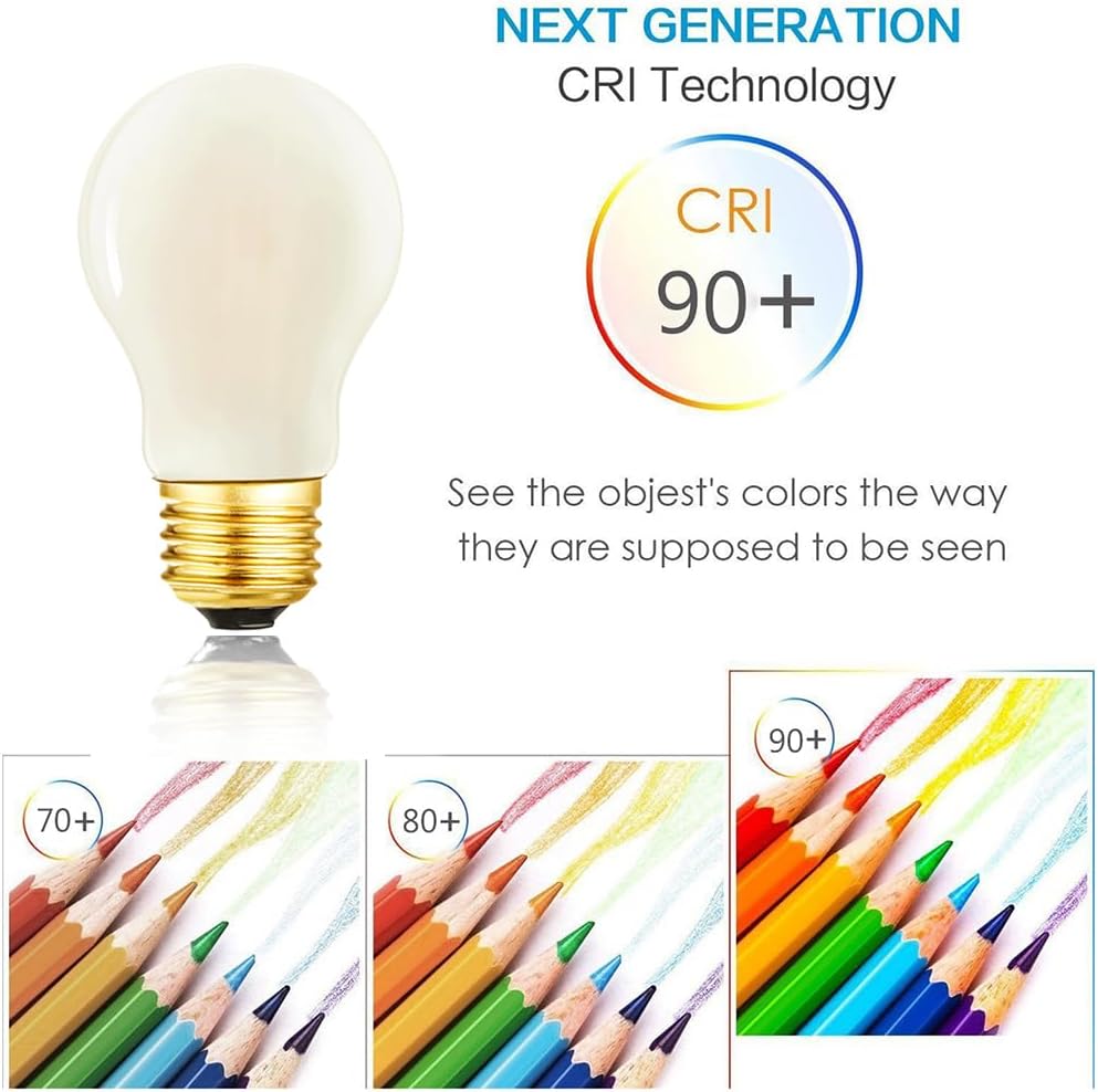E26 Edison Bulb 8W=75 watt Light Bulb Frosted Dimmable Warm White 2700K Edison Light Bulb 75 Watt AC120V A15 led Bulb