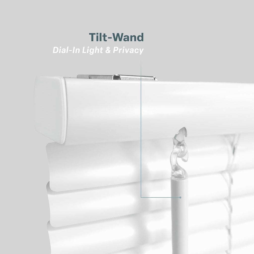 Strong Hold Magnetic Door Mini Blinds, White, 25 x 42 in