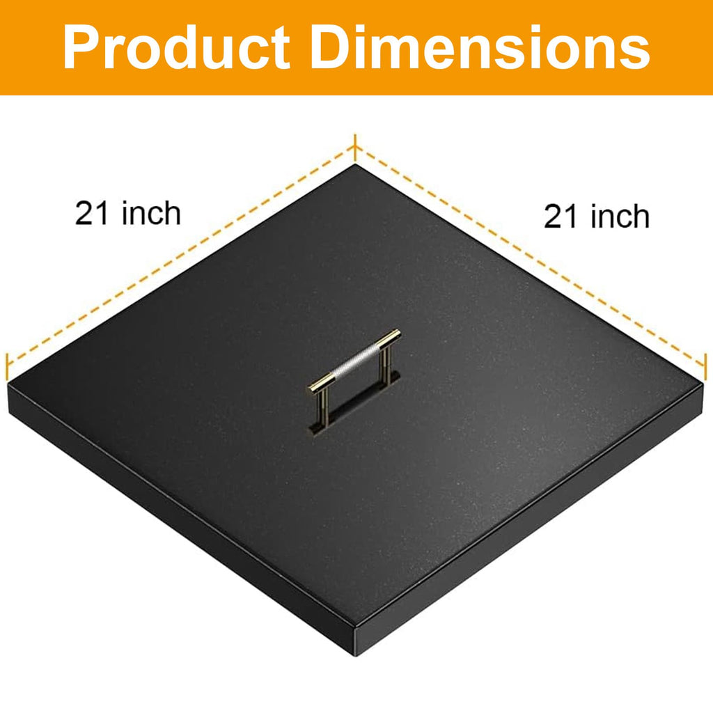 21"x21" Porcelain Steel Fire Pit Lid for 18" Square Fire Pit/Burner Pan