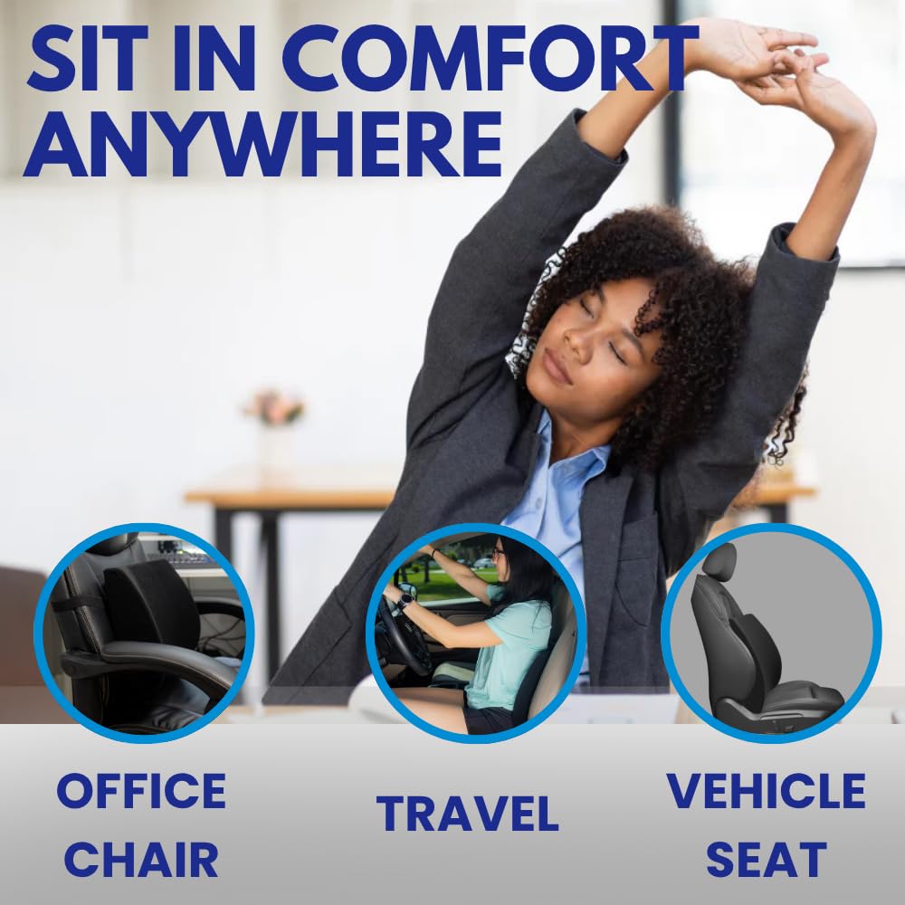 Back-Huggar - Traditonal/Regular Style - The Original Lumbar Cushion - Black