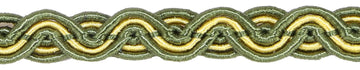 Braid Trim, Mix Green 3/8 inch 10 Yards Fabric Gimp Trim