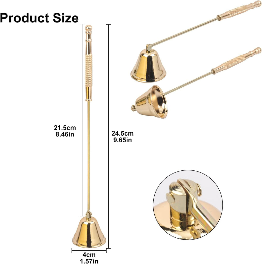 8.3 Inch Gold Candle Snuffer Set, Candle Wick Snuffer Elegant Home Décor Accessory for Scented Candles - Set of 7
