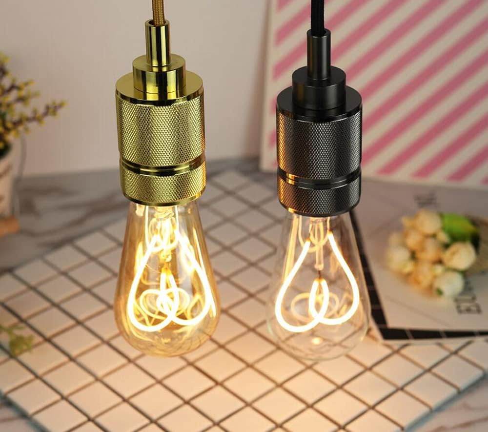 ST64 Dimmable LED Edison Bulb 4W LED Edison Bulbs Heart Shape Filament Bulbs Decorative Light Bulb,Amber Glass,4