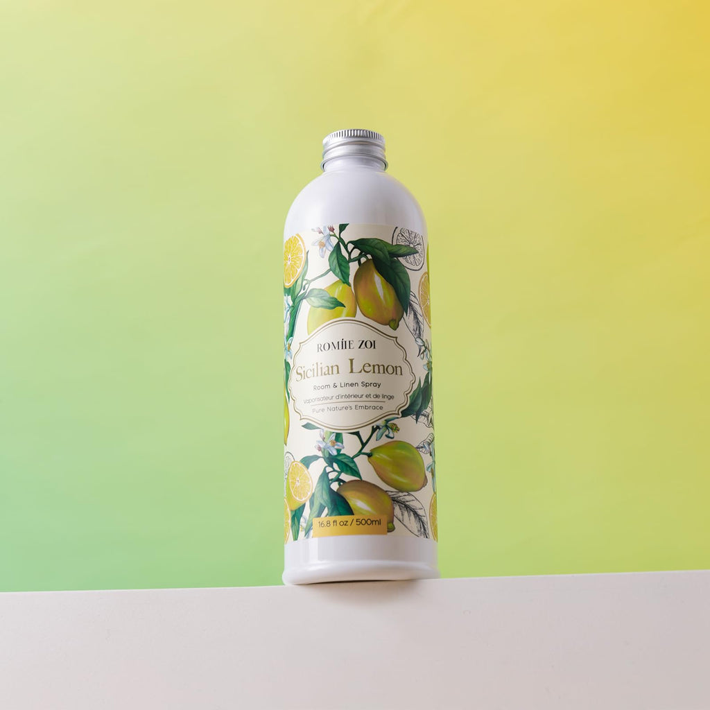 Lemon Room Spray Refill - 500ml / 16.8 Fl Oz - Invigorating and Zesty Scent for a Fresh, Energizing Home