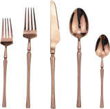 20-Piece Copper Flatware Set 304 Stainless Steel Fork Spoon Cutlery Luxury Mirror Polished Silverware, Dishwasher Safe