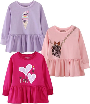Toddler Girl Long Sleeve T-Shirts Kids Cotton Fall Top
