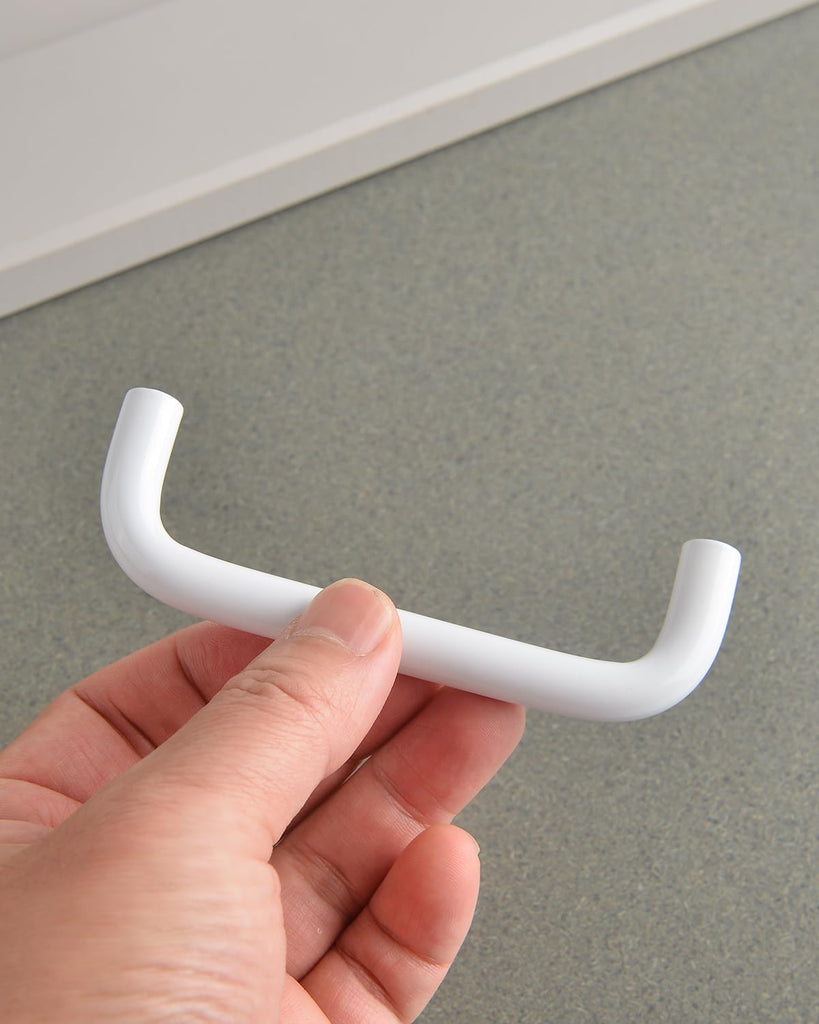 5 Pack Bright White Cabinet Pulls 3.8 Inch (96mm) Hole to Hole Drawer Handles Modern Closet Pulls for Cabinets and